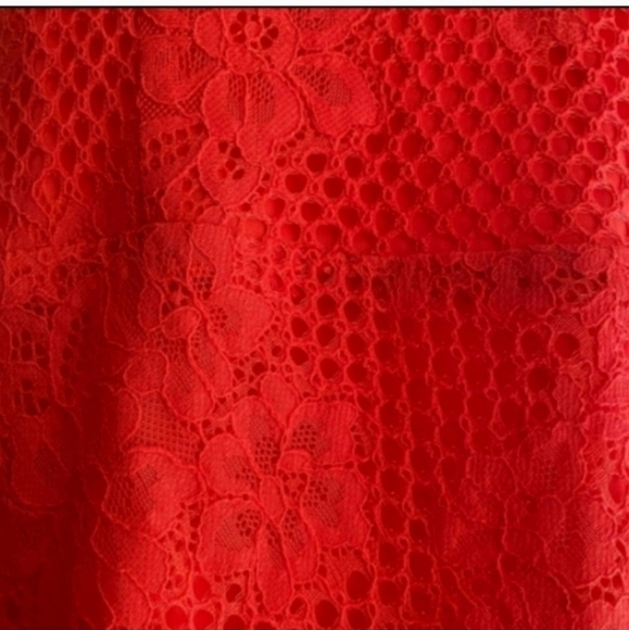 NWT FOREVER 21 GORGEOUS NEON CORAL LACE DRESS 2X - Picture 6 of 6